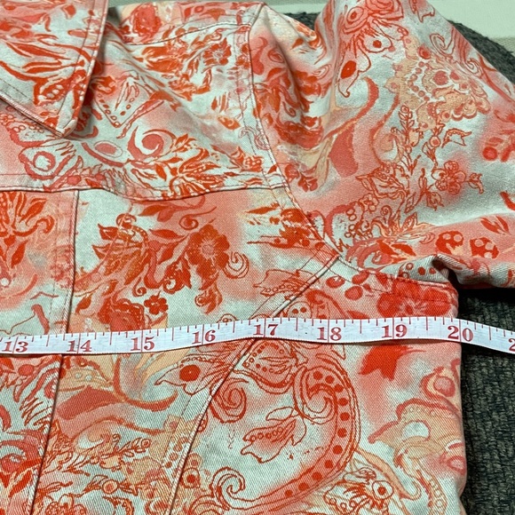 Christopher & Banks zip floral denim jacket - Picture 6 of 9